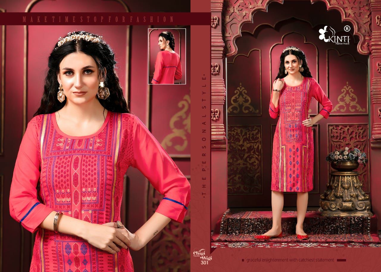Kinti Chigi Wigi 3 Fancy Casual Wear Rayon Designer Printed Kurti Collection
